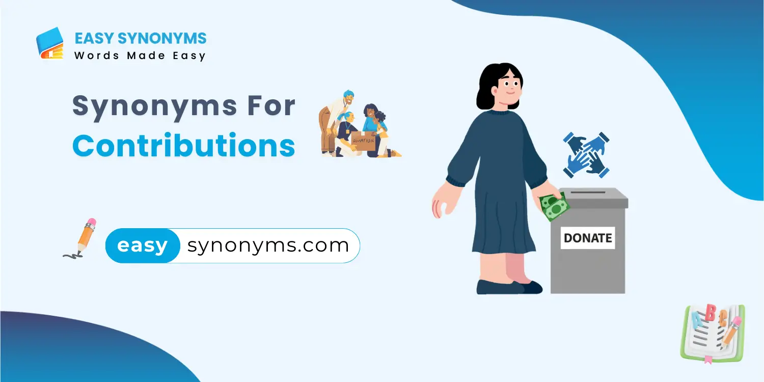 synonyms for contributions