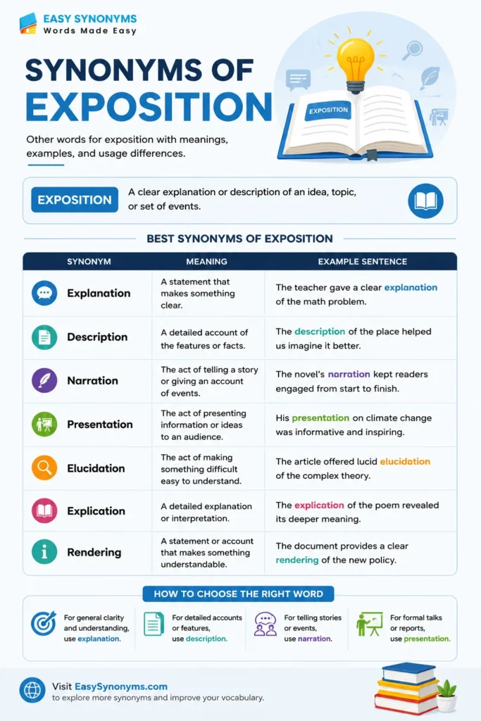 Synonyms of exposition