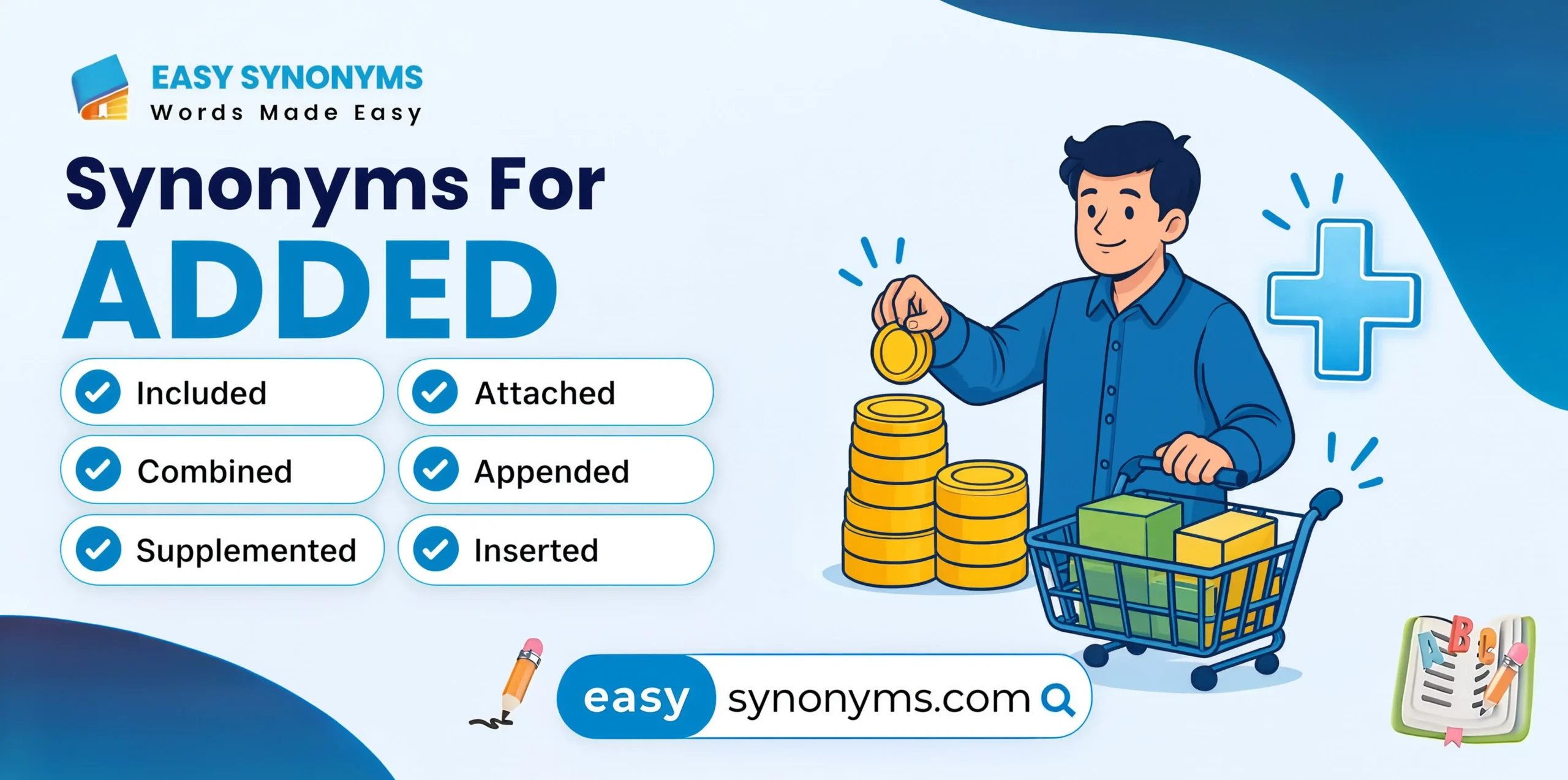 synonyms for added