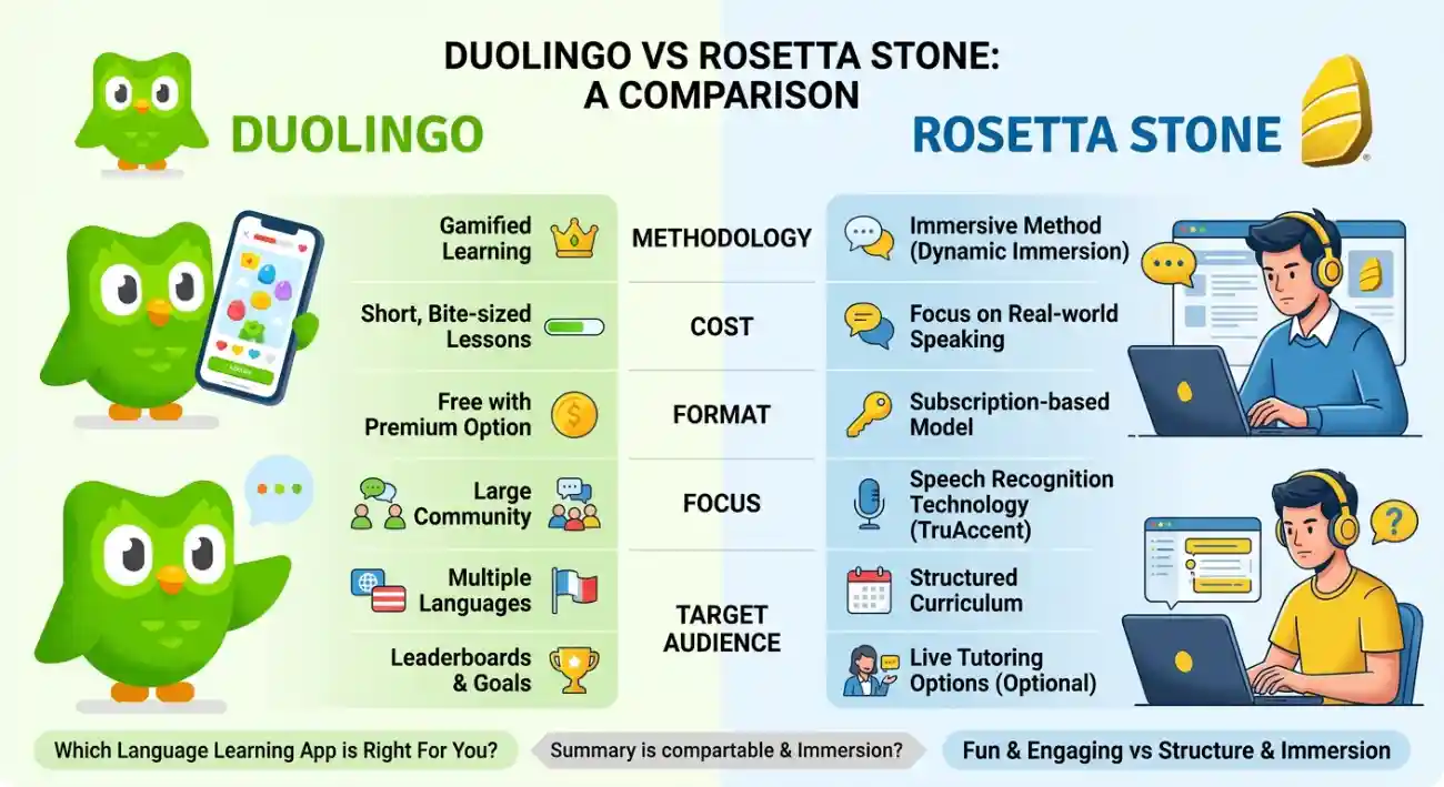 duolingo vs rosetta stone comparison